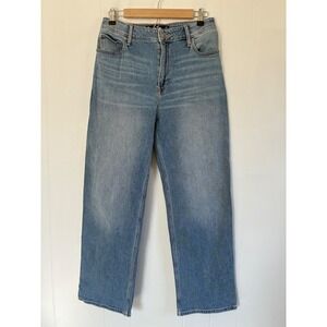 Hollister Ultra High-Rise Dad Jeans Blue Medium Wash Vintage Stretch 9S W29 L29